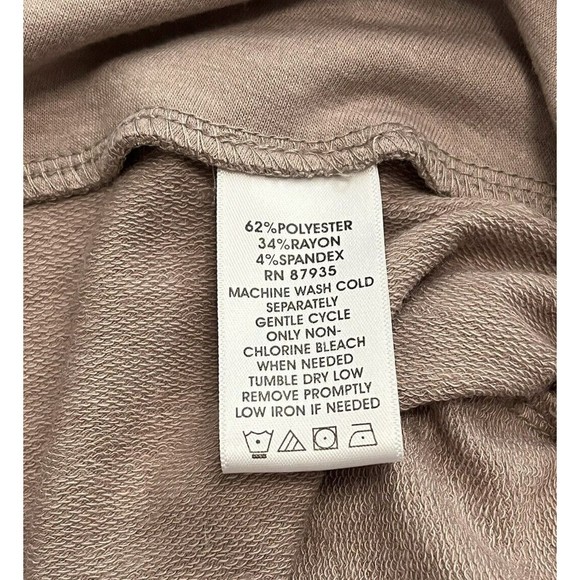 LOGO Lounge by Lori Goldstein Pull On Knit Crop Wide Leg Pants Beige Pockets 1X - Picture 6 of 11